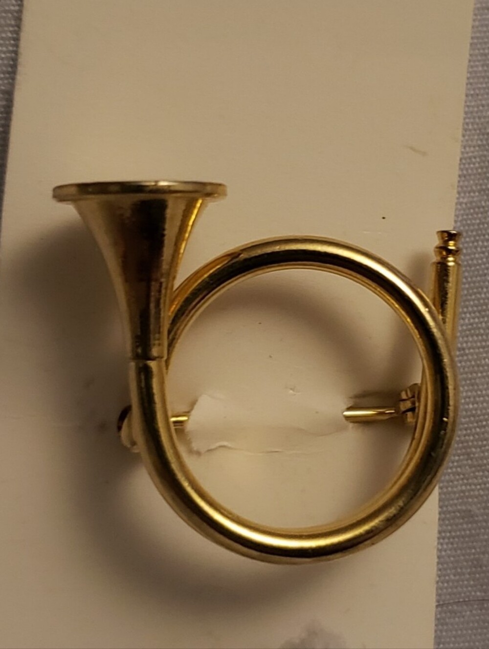 Gold Tone Horn Brooch Pin - Women Accessories